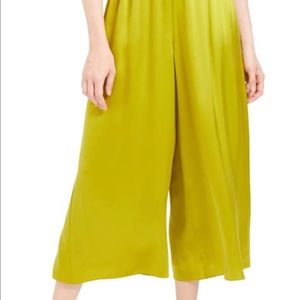 Citron Bleu-pull up wide leg cropped stretch pants